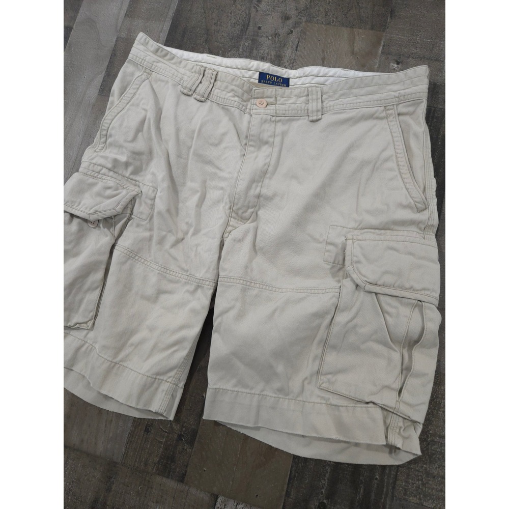 Ralph Lauren Classic Polo Chino Men's Cargo Shorts Khaki Beige Size 40